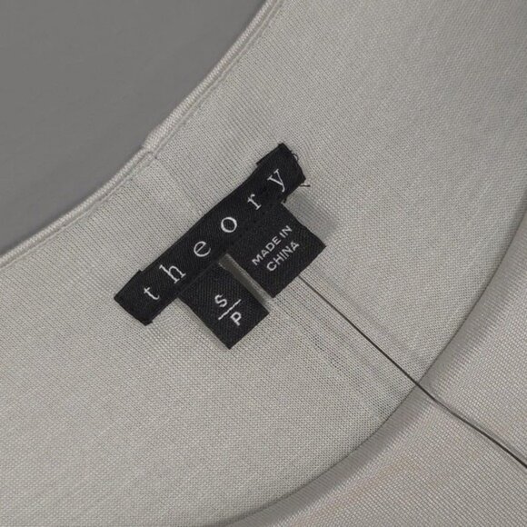 NWT THEORY Women’s SILK Blend ADITIAN Dress HOROSCOPE ICY Draped Tank SMALL - Picture 3 of 9